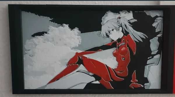 Quadro Asuka Evangelion 3D Relevo