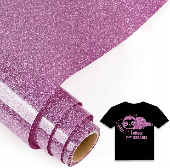 folia flex brokat fiolet 30,5x153 cm do plotera htv
