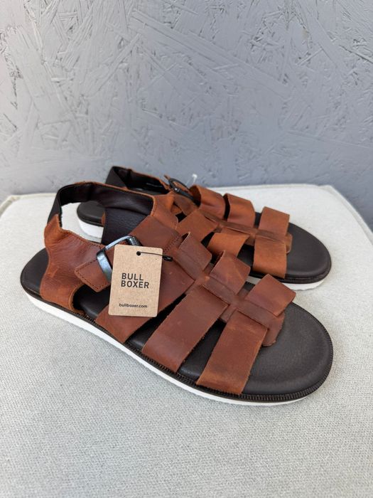 Nowe sandały męskie BULL BOXER brązowe skórzane 40