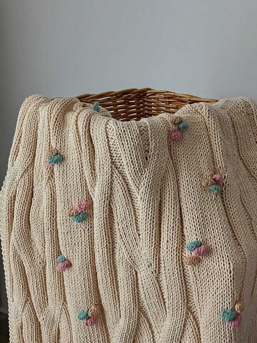 Handmade Kocyk dla niemowląt (kolor śmietanka)