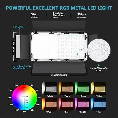 [NOVO A ESTREAR] Painel LED RGB Neewer RGB960 Vídeo e Fotografia (APP)