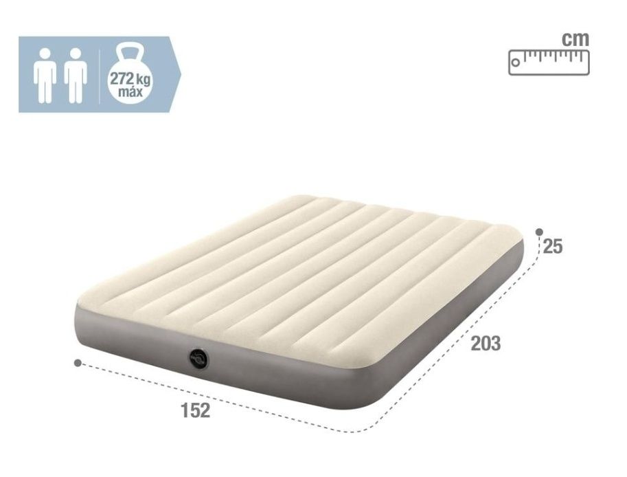 Colchão de Casal Insuflável Intex - 152 x 203 x 25 cm (2 pessoas)