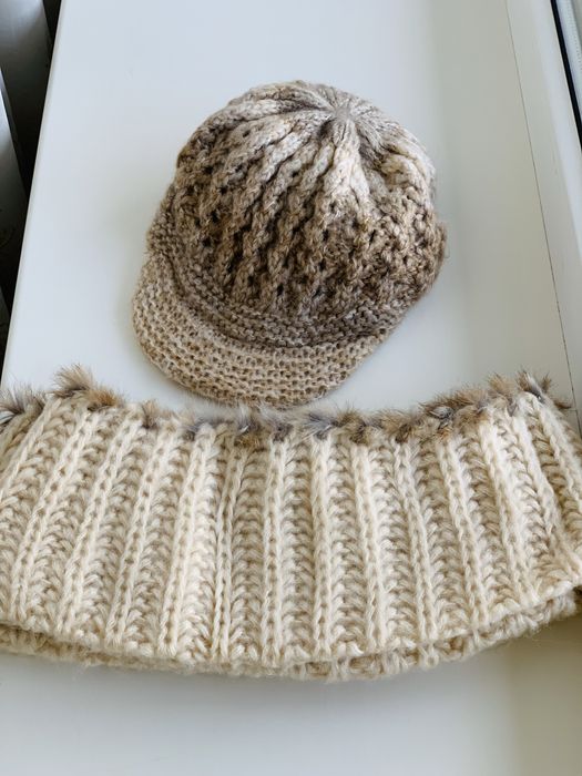 Шапка + хомут, комплект ( 50% шерсть+50% акрил)