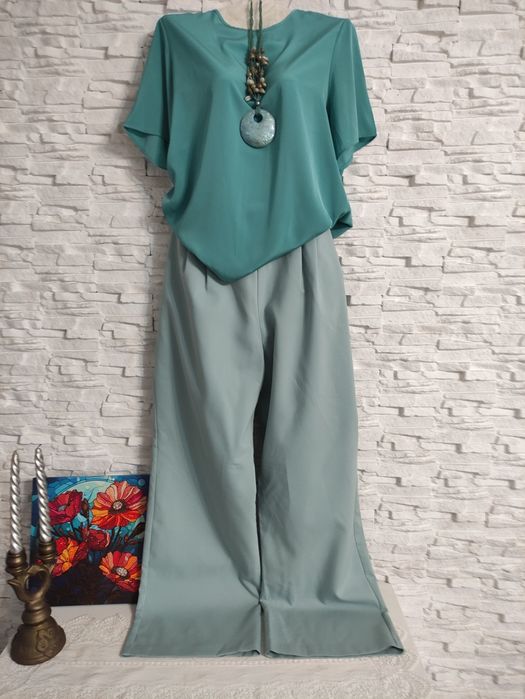 Брюки палаццо кольору мяти