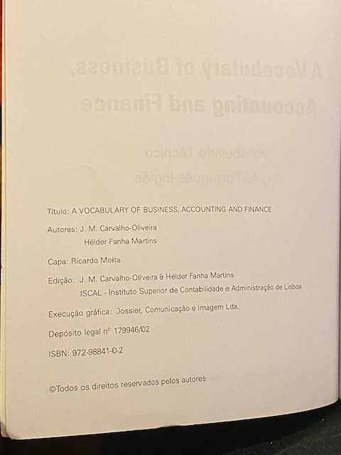 Finanças – A vocabulary of business accounting and finance