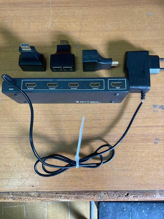Divisor HDMI 1x4 portas + 3 Extensores HDMI / RJ45