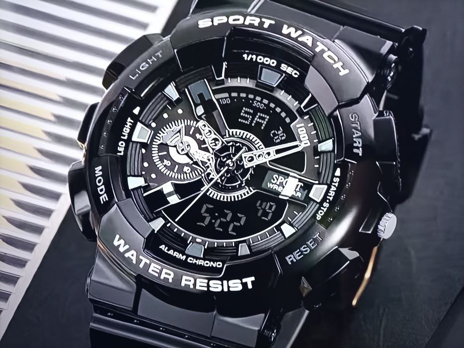 Nowy męski zegarek sportowy, 3 ATM, datownik, alarm, stoper
