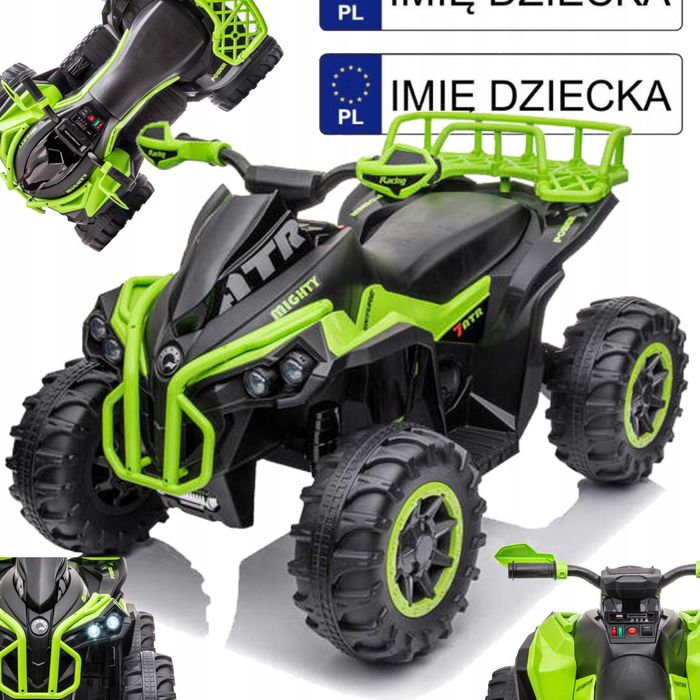 DUŻY QUAD na akumulator dla dzieci MP3 + LED + GUMOWE KOŁA + SKÓRA + PILOT
