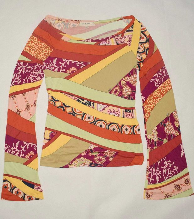 Etro piękna kolorowa bluzka boho S