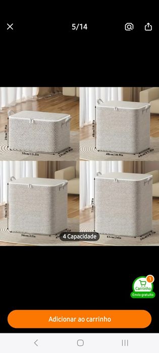 Cesto para guardar roupa