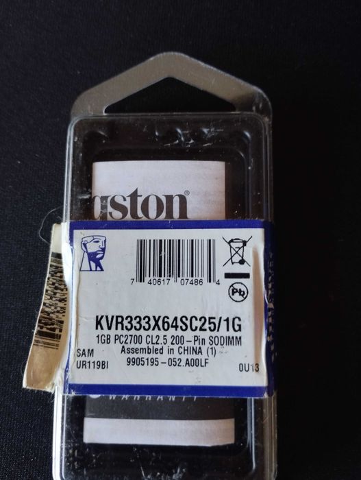 stick memória Kingston KVR333X64SC25/1GB
