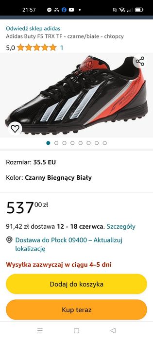 Halówk korki Adidas F5 orginalne 38,5