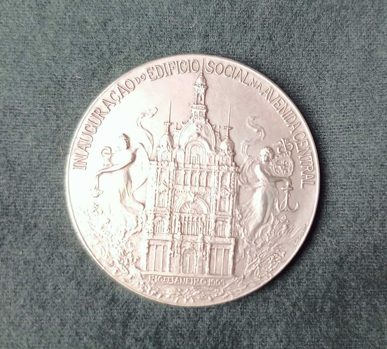 Medalha Prata Comemorativa Inauguração do Edifício Social