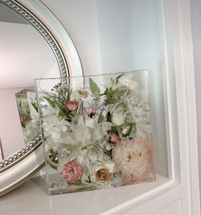 Bukiet ślubny w żywicy, konserwacja bukietów