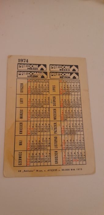 Kalendarzyk listkowy Prl predom