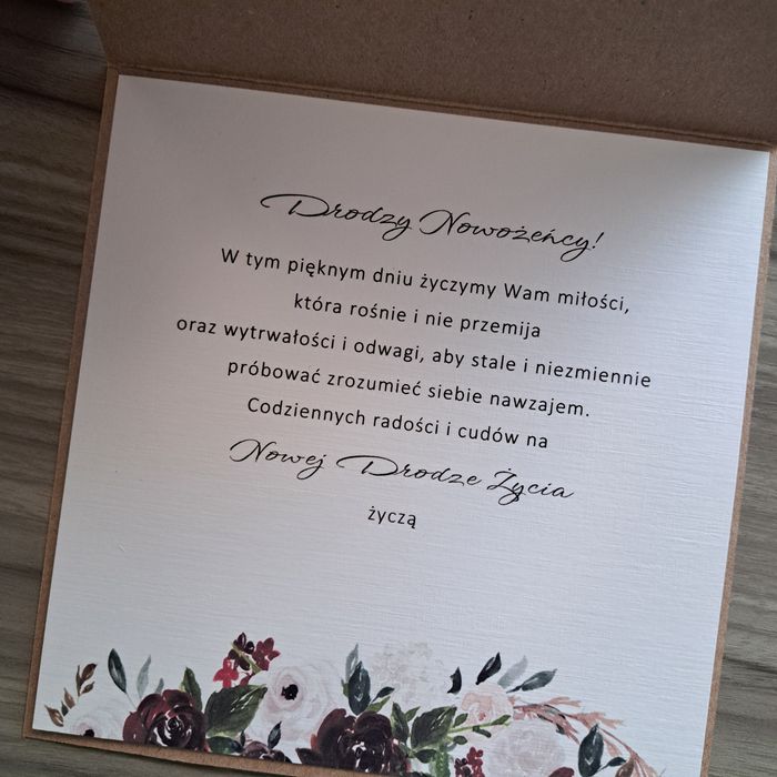 Personalizowana kartka ślubna, boho