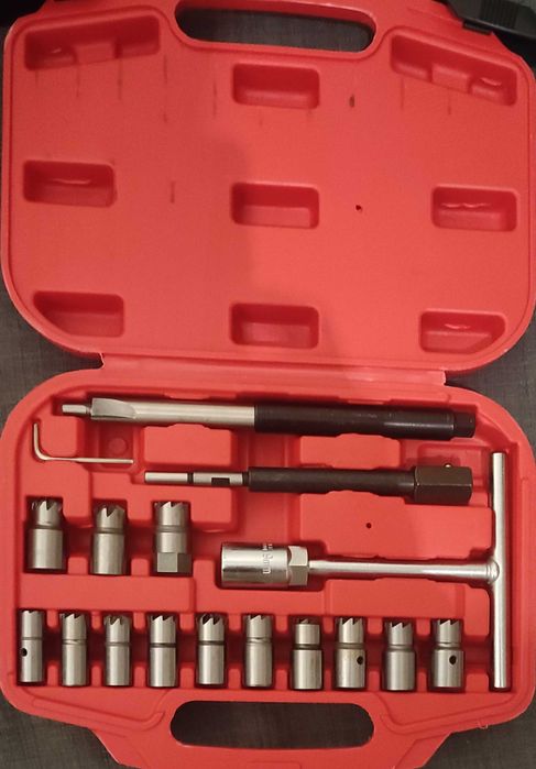 Conjunto para limpar e descarbonizar as sedes dos injectores