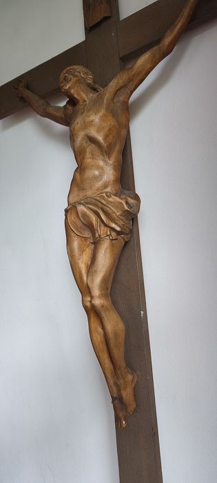 Duży Krzyż krucyfiks drewniany na ścianę 103cm