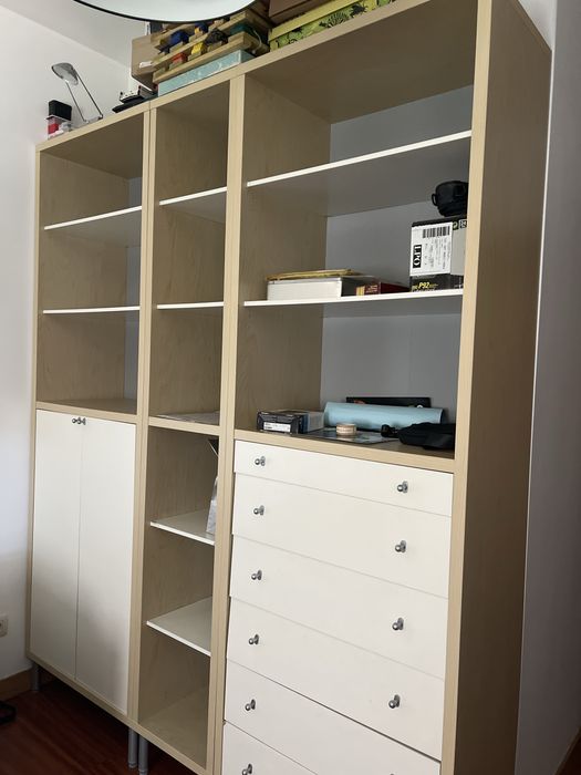 Estante de escritorio ikea branco/bétula