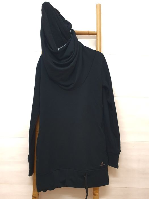 Унісекс худі/реглан подовжений з широким коміром, розмір s(44),чорний