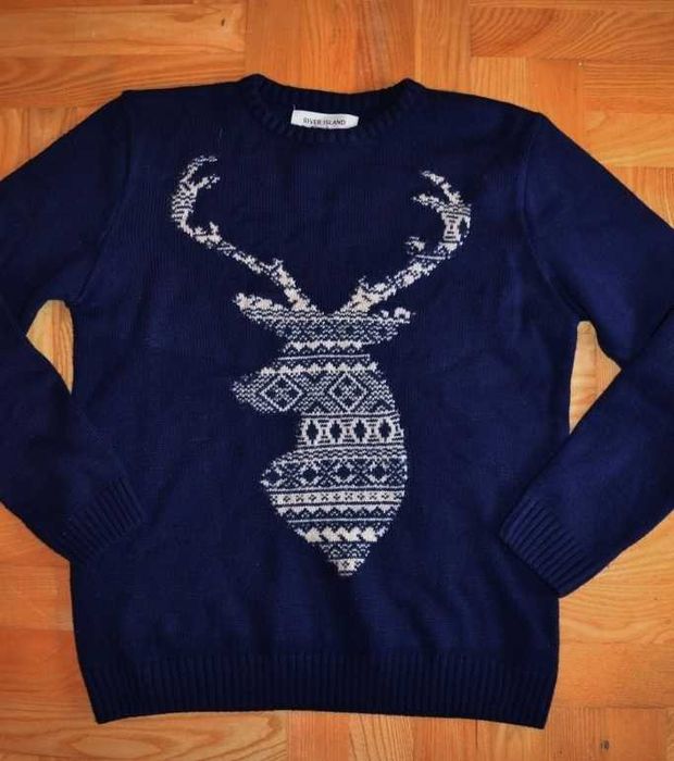 228^ świąteczny sweter norweski Renifer S
