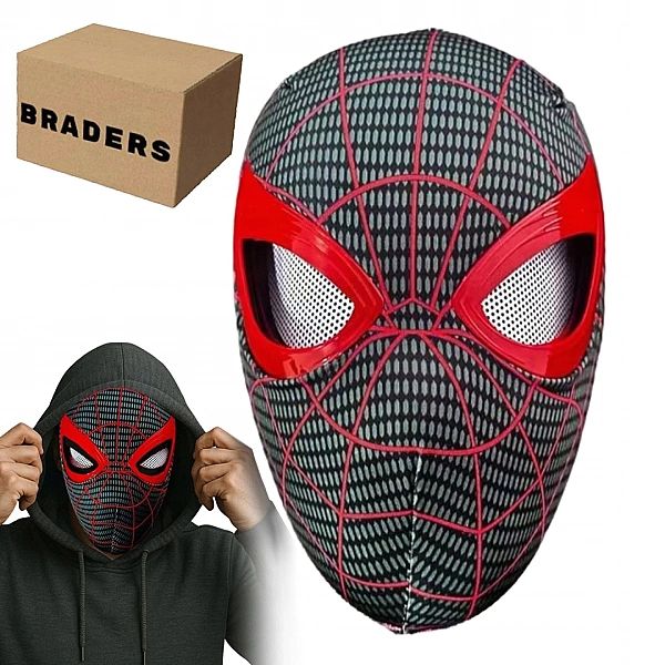 Spiderman Maska Ruchome Oczy Interaktywna Cosplay Karnawał Człowiek Pa