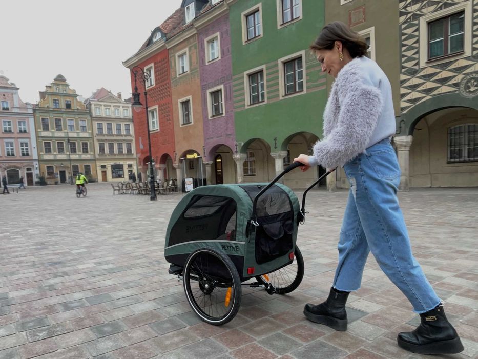 Wózek dla psa i przyczepka rowerowa dla psa do 40 kg lub kota norma UE