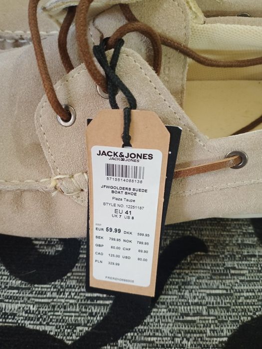 Мокасини чоловічі Jack & Jones 42 розмір.