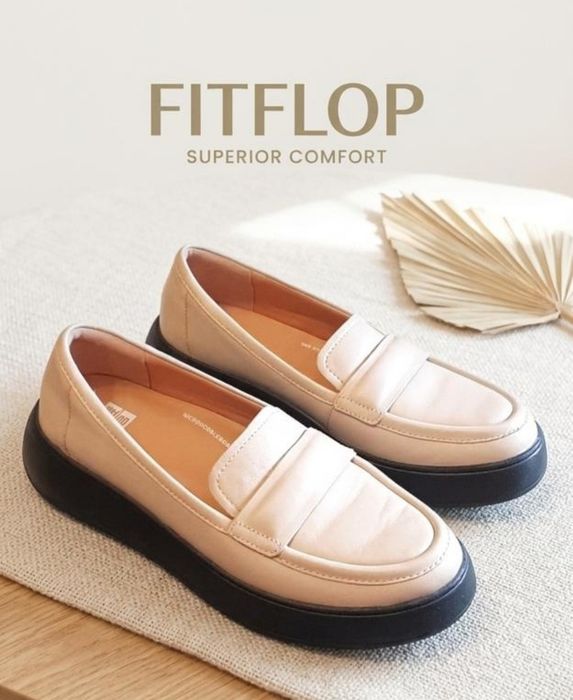 Жіночі фірмові великі шкіряні туфлі на платформі стильні мокасини FitFlop
F-Mode,Англія,р.42