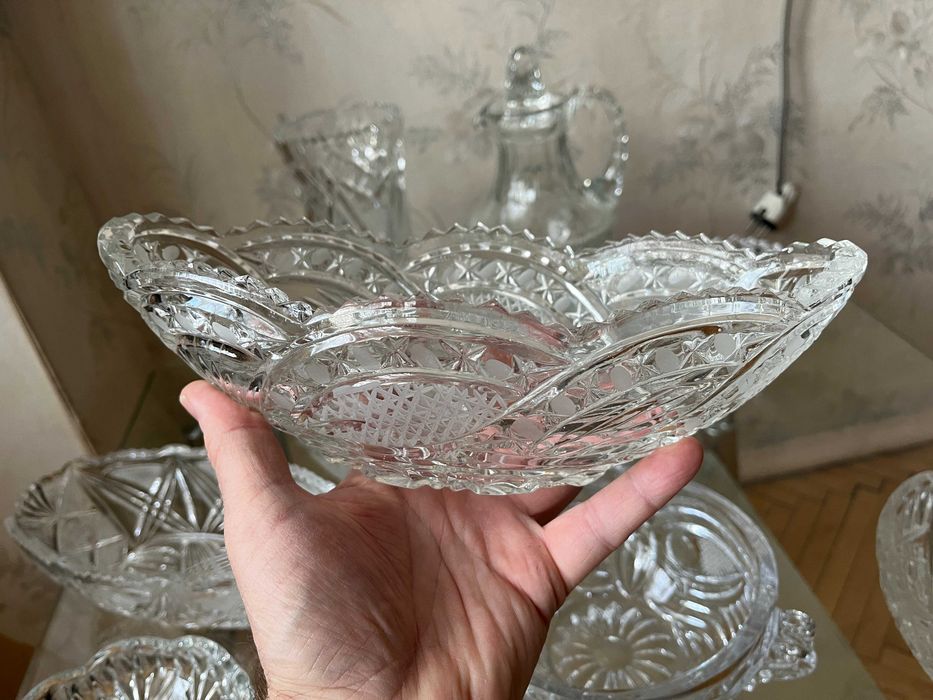 Вазы, салатники, ладьи хрусталь СССР.