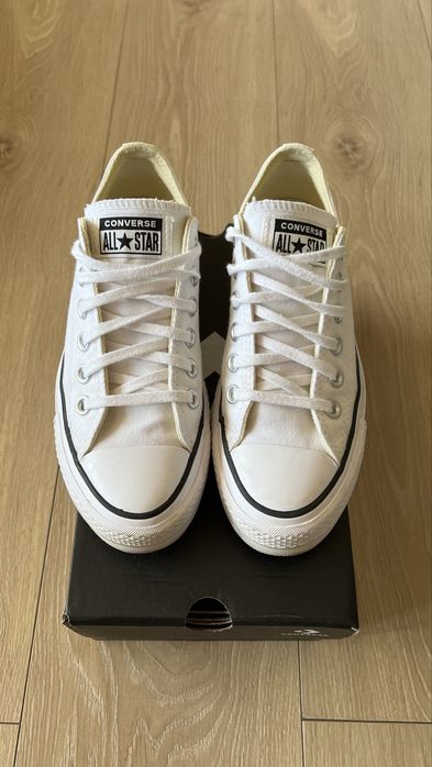 Converse białe platforma 36