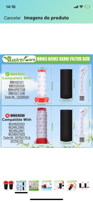 Filtro para Bosch Aspirador Vertical Flexxo