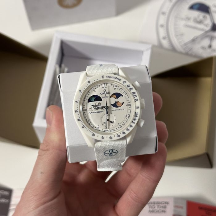 Omega x Swatch MoonSwatch Mission to the Moonphase Full Moon komplet, biały