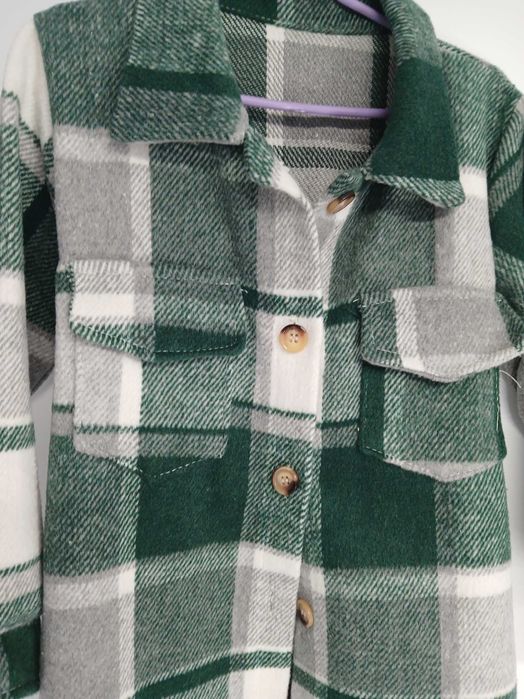 Kurtka koszulowa w kratę dla dziewczynki NOWA