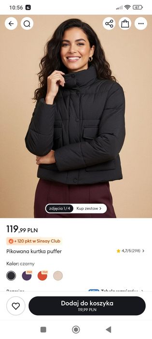 Pikowana kurtka puffer r. XS przejściowa