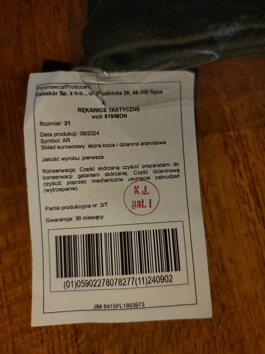 Rękawice taktyczne mon 619/mon