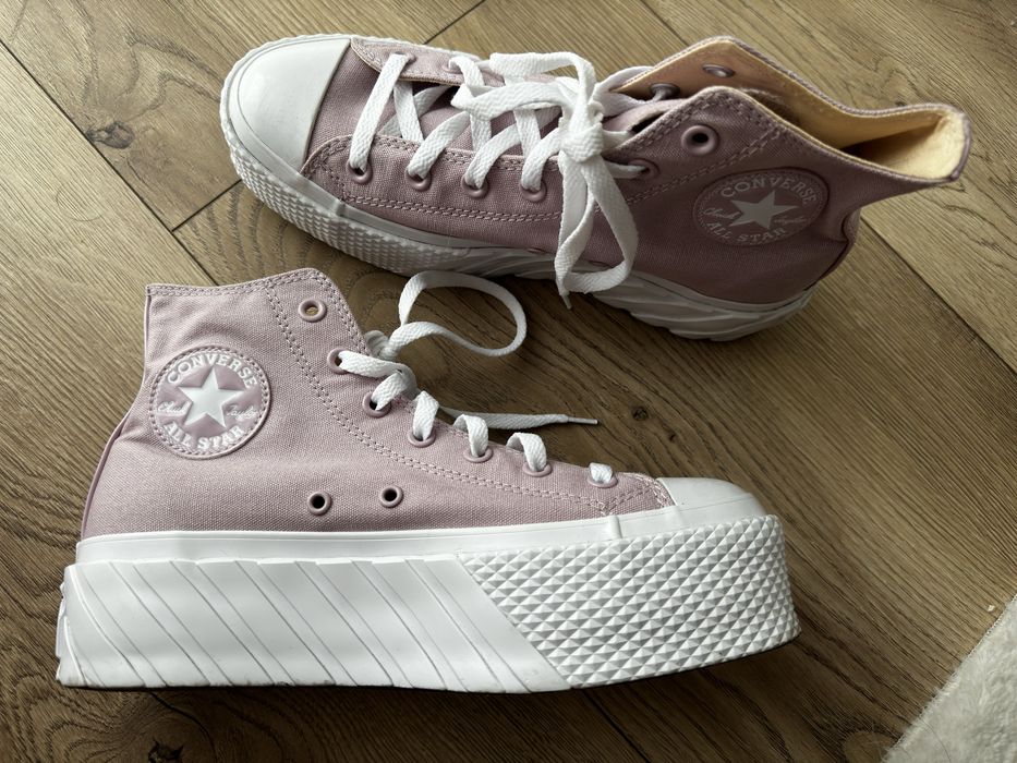 Różowe Converse lift trampki platforma na platformie 39.5 róż
