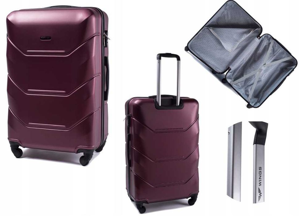 Валіза з пластику на 4 колесах XS S M L Дорожний чемодан СУМКА ПОЛЬША