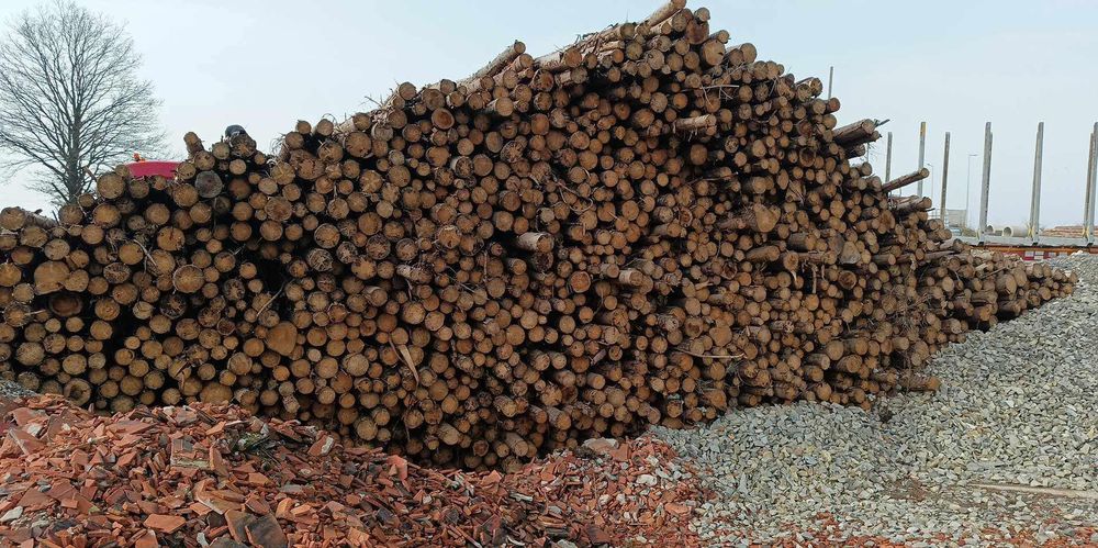 Więźba drewno deski stemple budowlane