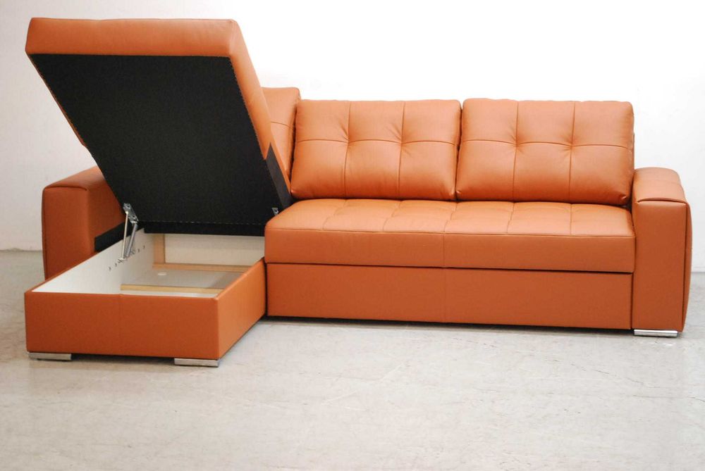 SKÓRA NATURALNA NAROŻNIK spanie pojemnik  3099 SOFA kanapa rogówka