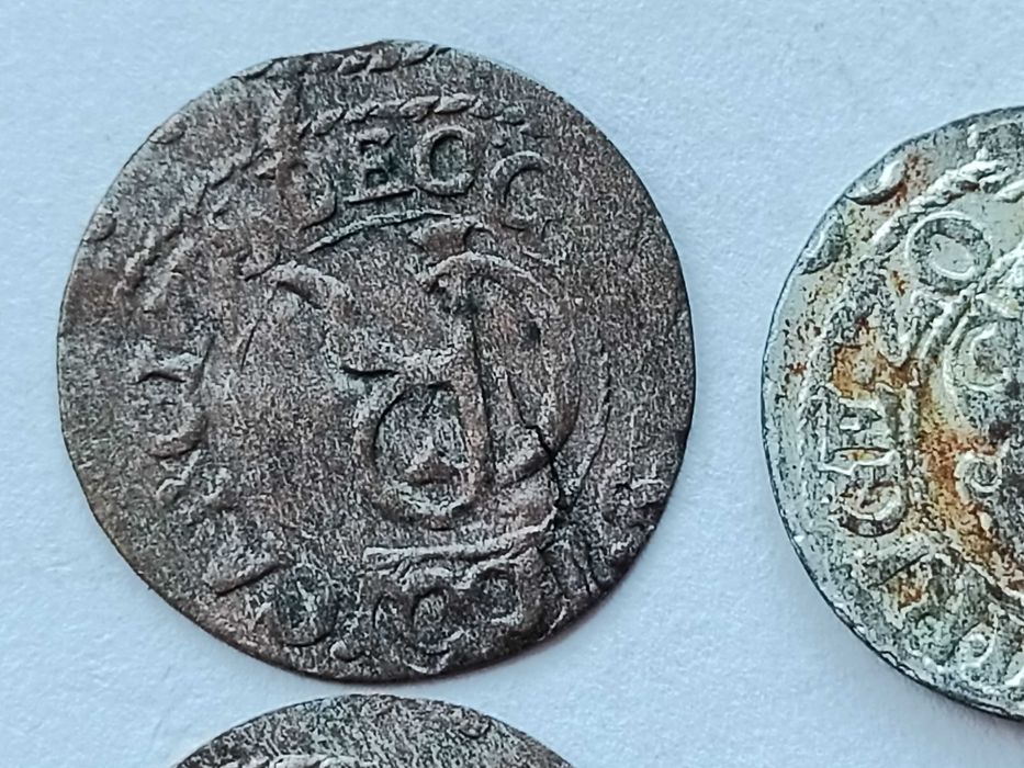 Szeląg Ryski Livonia ,Krystyna Waza rzadki oryginał Srebro