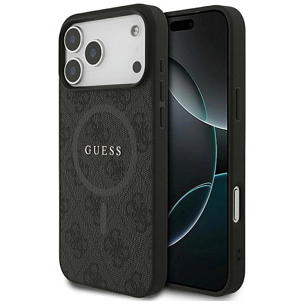 Etui Guess 4G Ring Classic Logo MagSafe do iPhone 17 Pro Max - czarne