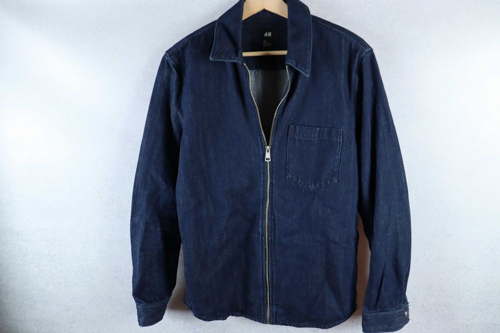 H&M męska kurtka koszulowa gruba koszula jeansowa na zamek S