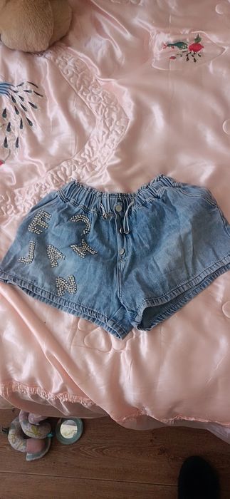 Szorty z cyrkoniami dżinsowe