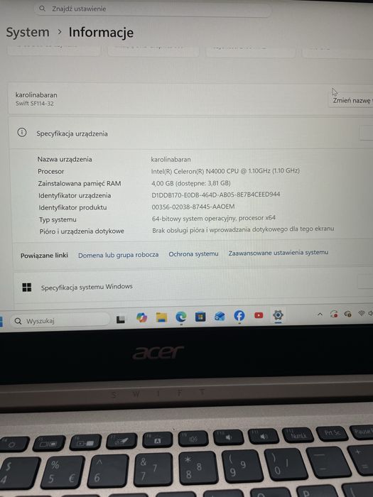 Laptop Acer Swift1