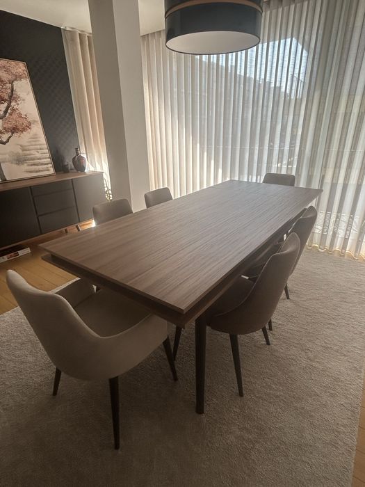 Mesa de Jantar Extensível Antarte Oslo + 4 Cadeiras
