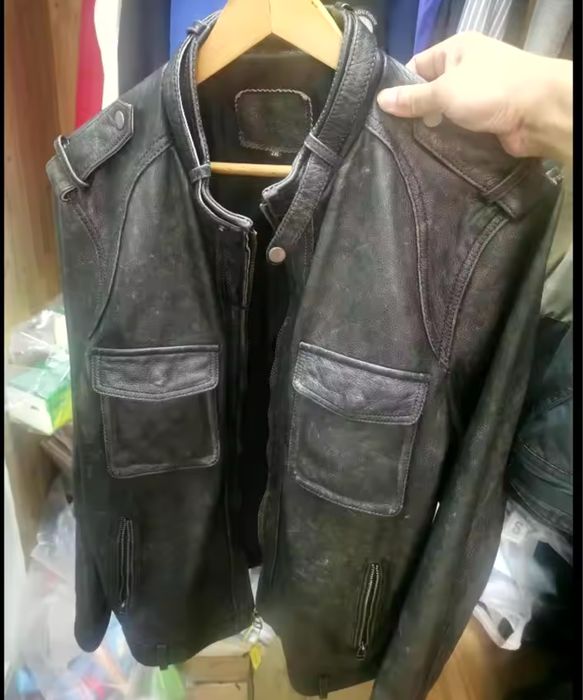 Kurtka skórzana klasyczna męska skóra naturalna ramoneska marynarka