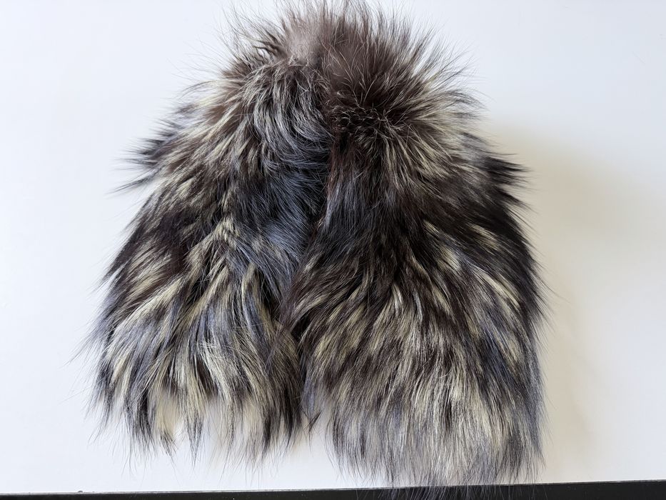 Kołnierz do płaszcza futro naturalne lis srebny fox 8cm x 54cm