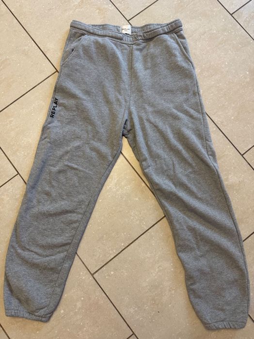 Replay markowe bawełniane spodnie sportowe dresowe uniseks joggery S/M