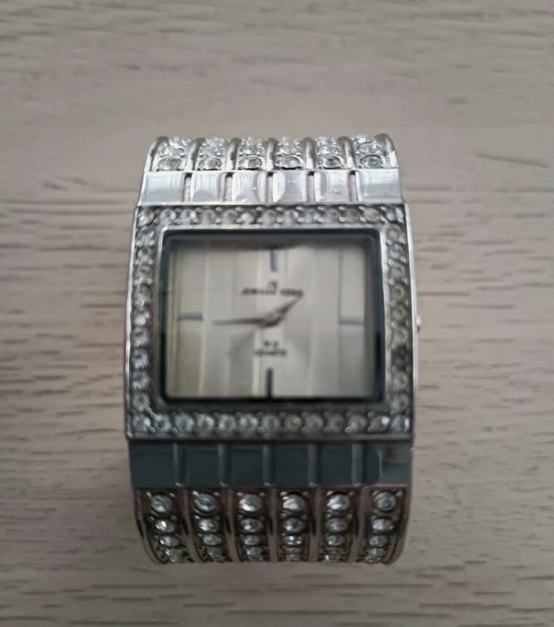 Srebrny zegarek damski cyrkonie kamienie srebro Jordan Kerr bransoleta